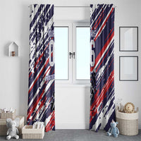 Personalized Patriotic Motocross Window Curtain with USA Flag Colors – Dirt Bike Racing Design - Wonder Print Shop