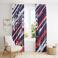 Personalized Patriotic Motocross Window Curtain with USA Flag Colors – Dirt Bike Racing Design - Wonder Print Shop