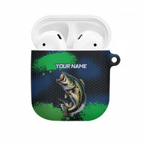 Personalized Bass Fishing AirPods Case with Jumping Fish – Green and Black Angler Design - Wonder Print Shop
