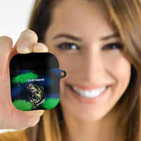 Personalized Bass Fishing AirPods Case with Jumping Fish – Green and Black Angler Design - Wonder Print Shop