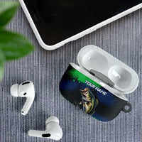 Personalized Bass Fishing AirPods Case with Jumping Fish – Green and Black Angler Design - Wonder Print Shop