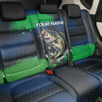 Personalized Bass Fishing Back Car Seat Cover with Jumping Fish – Green and Black Angler Design - Wonder Print Shop