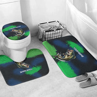 Personalized Bass Fishing Bathroom Set with Jumping Fish – Green and Black Angler Design - Wonder Print Shop