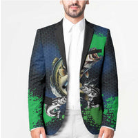 Personalized Bass Fishing Blazer with Jumping Fish – Green and Black Angler Design - Wonder Print Shop