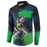 Personalized Bass Fishing Button Sweatshirt with Jumping Fish – Green and Black Angler Design - Wonder Print Shop