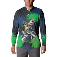 Personalized Bass Fishing Button Sweatshirt with Jumping Fish – Green and Black Angler Design - Wonder Print Shop