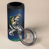 Personalized Bass Fishing 4 in 1 Can Cooler Tumbler with Jumping Fish – Green and Black Angler Design - Wonder Print Shop