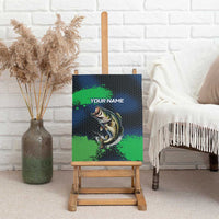 Personalized Bass Fishing Canvas Wall Art with Jumping Fish – Green and Black Angler Design - Wonder Print Shop