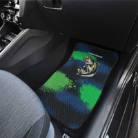 Personalized Bass Fishing Car Mats with Jumping Fish – Green and Black Angler Design - Wonder Print Shop