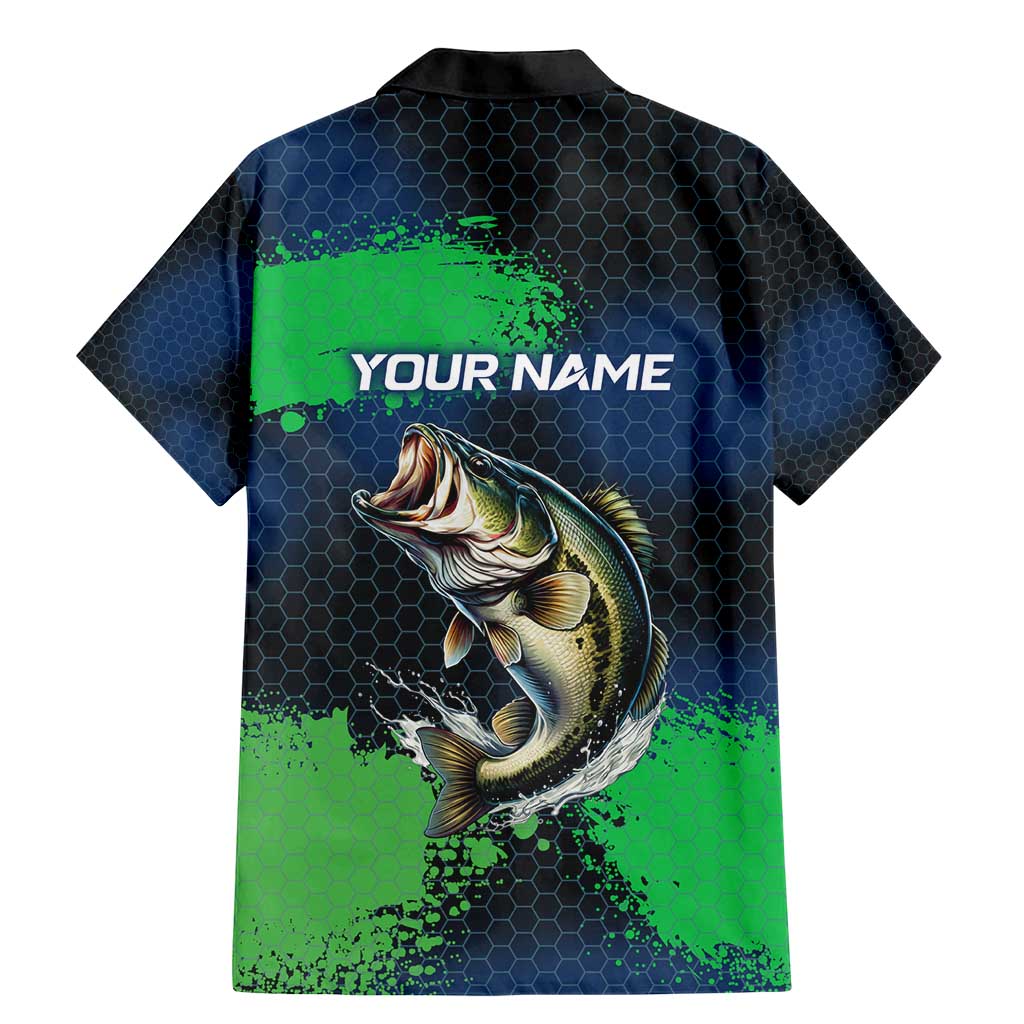 Personalized Bass Fishing Family Matching Mermaid Dress and Hawaiian Shirt with Jumping Fish – Green and Black Angler Design - Wonder Print Shop
