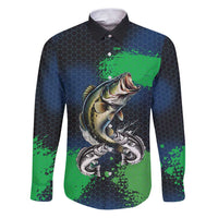 Personalized Bass Fishing Family Matching Puletasi and Hawaiian Shirt with Jumping Fish – Green and Black Angler Design - Wonder Print Shop