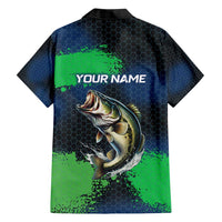 Personalized Bass Fishing Family Matching Tank Maxi Dress and Hawaiian Shirt with Jumping Fish – Green and Black Angler Design - Wonder Print Shop