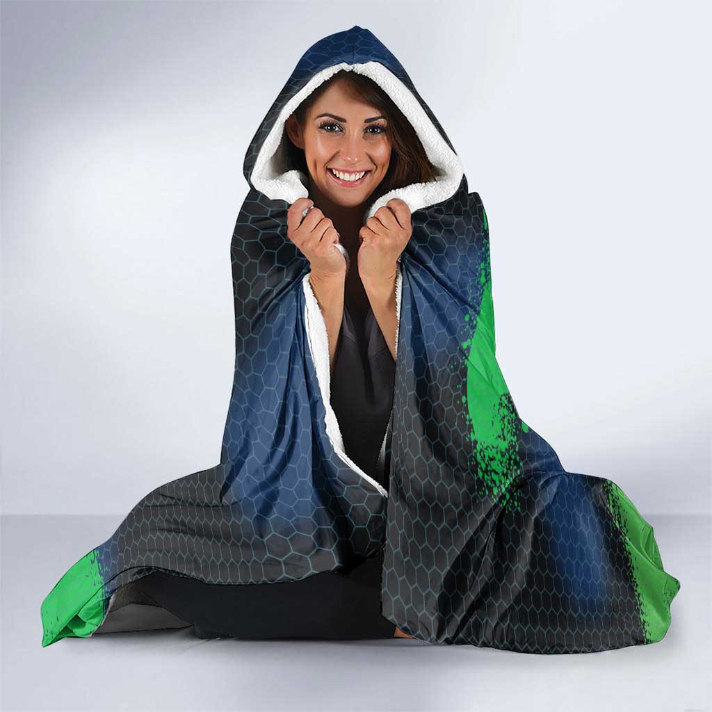 Personalized Bass Fishing Hooded Blanket with Jumping Fish – Green and Black Angler Design - Wonder Print Shop