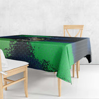 Personalized Bass Fishing Tablecloth with Jumping Fish – Green and Black Angler Design - Wonder Print Shop
