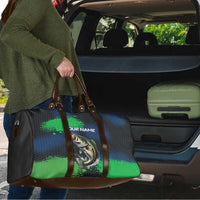 Personalized Bass Fishing Travel Bag with Jumping Fish – Green and Black Angler Design - Wonder Print Shop