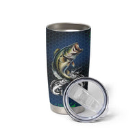 Personalized Bass Fishing Tumbler Cup with Jumping Fish – Green and Black Angler Design - Wonder Print Shop