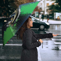 Personalized Bass Fishing Umbrella with Jumping Fish – Green and Black Angler Design - Wonder Print Shop