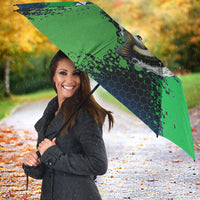 Personalized Bass Fishing Umbrella with Jumping Fish – Green and Black Angler Design - Wonder Print Shop