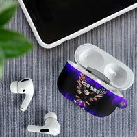 Personalized Patriotic Eagle Bowling AirPods Case with Purple Flames USA Flag Wings Design - Wonder Print Shop