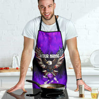Personalized Patriotic Eagle Bowling Apron with Purple Flames USA Flag Wings Design - Wonder Print Shop