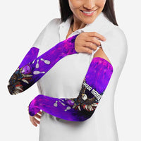 Personalized Patriotic Eagle Bowling Arm Sleeves with Purple Flames USA Flag Wings Design - Wonder Print Shop