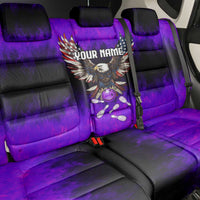 Personalized Patriotic Eagle Bowling Back Car Seat Cover with Purple Flames USA Flag Wings Design - Wonder Print Shop