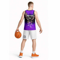 Personalized Patriotic Eagle Bowling Basketball Jersey with Purple Flames USA Flag Wings Design - Wonder Print Shop