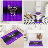 Personalized Patriotic Eagle Bowling Bathroom Set with Purple Flames USA Flag Wings Design - Wonder Print Shop