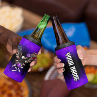 Personalized Patriotic Eagle Bowling 4 in 1 Can Cooler Tumbler with Purple Flames USA Flag Wings Design - Wonder Print Shop