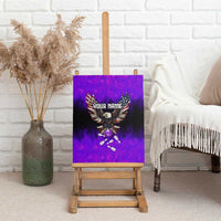 Personalized Patriotic Eagle Bowling Canvas Wall Art with Purple Flames USA Flag Wings Design - Wonder Print Shop