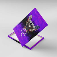 Personalized Patriotic Eagle Bowling Canvas Wall Art with Purple Flames USA Flag Wings Design - Wonder Print Shop