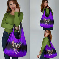 Personalized Patriotic Eagle Bowling Grocery Bag with Purple Flames USA Flag Wings Design - Wonder Print Shop