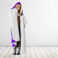 Personalized Patriotic Eagle Bowling Hooded Blanket with Purple Flames USA Flag Wings Design - Wonder Print Shop