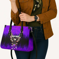 Personalized Patriotic Eagle Bowling Leather Bag with Purple Flames USA Flag Wings Design - Wonder Print Shop