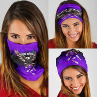 Personalized Patriotic Eagle Bowling Neck Gaiter with Purple Flames USA Flag Wings Design - Wonder Print Shop