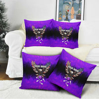 Personalized Patriotic Eagle Bowling Pillow Cover with Purple Flames USA Flag Wings Design - Wonder Print Shop