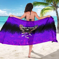 Personalized Patriotic Eagle Bowling Sarong with Purple Flames USA Flag Wings Design - Wonder Print Shop