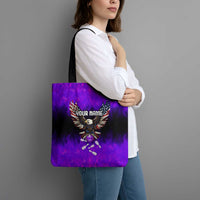 Personalized Patriotic Eagle Bowling Tote Bag with Purple Flames USA Flag Wings Design - Wonder Print Shop