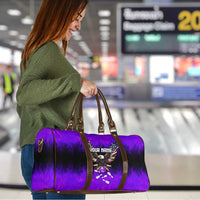 Personalized Patriotic Eagle Bowling Travel Bag with Purple Flames USA Flag Wings Design - Wonder Print Shop