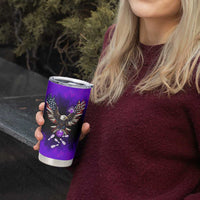 Personalized Patriotic Eagle Bowling Tumbler Cup with Purple Flames USA Flag Wings Design - Wonder Print Shop