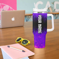 Personalized Patriotic Eagle Bowling Tumbler With Handle with Purple Flames USA Flag Wings Design - Wonder Print Shop
