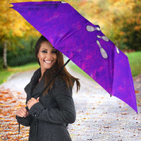Personalized Patriotic Eagle Bowling Umbrella with Purple Flames USA Flag Wings Design - Wonder Print Shop