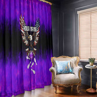 Personalized Patriotic Eagle Bowling Window Curtain with Purple Flames USA Flag Wings Design - Wonder Print Shop