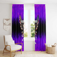 Personalized Patriotic Eagle Bowling Window Curtain with Purple Flames USA Flag Wings Design - Wonder Print Shop