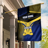 Personalized Blue and Yellow Bowling Garden Flag with Striking Pins Retro Dot Pattern Design - Wonder Print Shop
