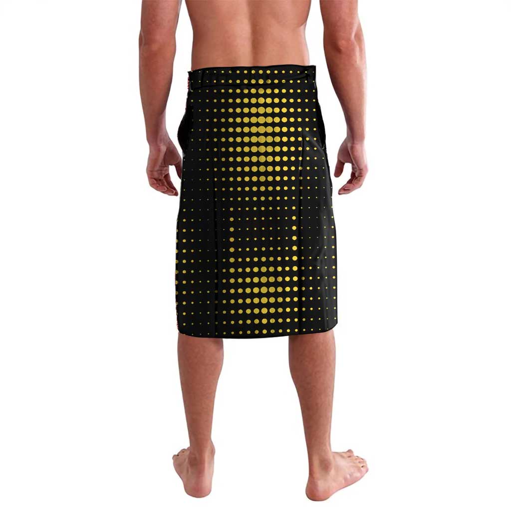 Personalized Blue and Yellow Bowling Lavalava with Striking Pins Retro Dot Pattern Design - Wonder Print Shop