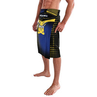 Personalized Blue and Yellow Bowling Lavalava with Striking Pins Retro Dot Pattern Design - Wonder Print Shop