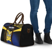 Personalized Blue and Yellow Bowling Travel Bag with Striking Pins Retro Dot Pattern Design - Wonder Print Shop