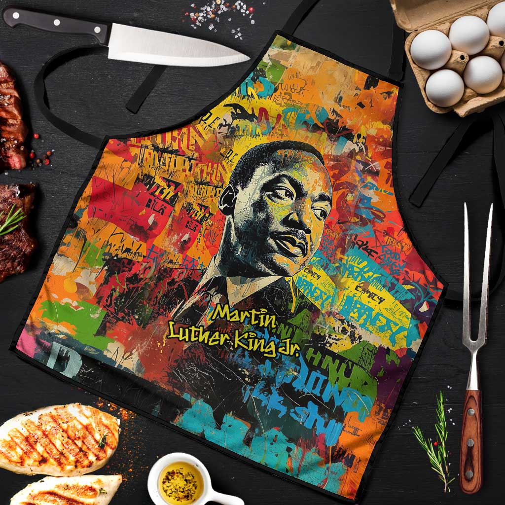 Martin Luther King Jr Apron Colorful Street Art Portrait Black History Graffiti Style - Wonder Print Shop