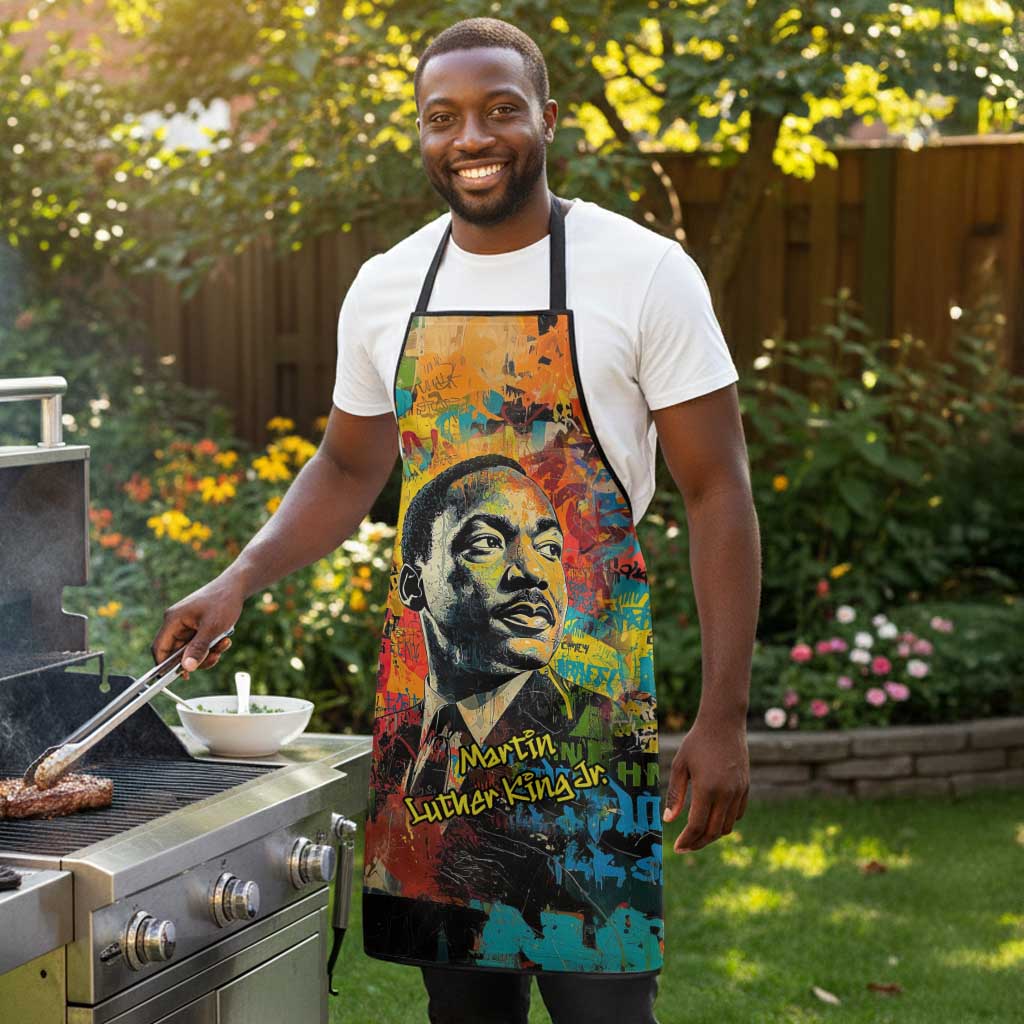 Martin Luther King Jr Apron Colorful Street Art Portrait Black History Graffiti Style - Wonder Print Shop